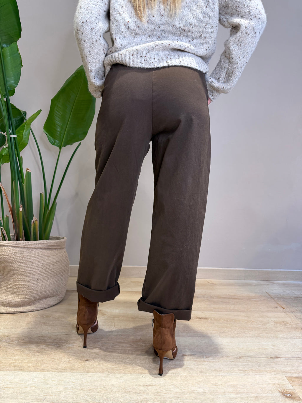 Pantalone cotone elastico in vita