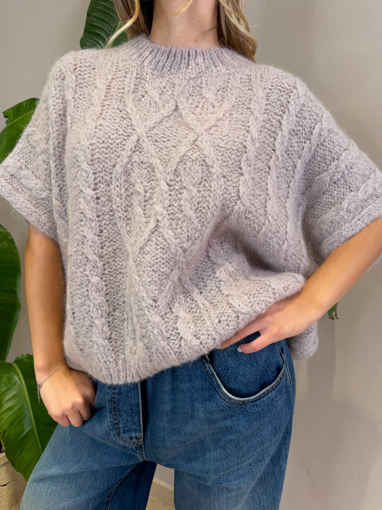 Maglione manica tre quarti