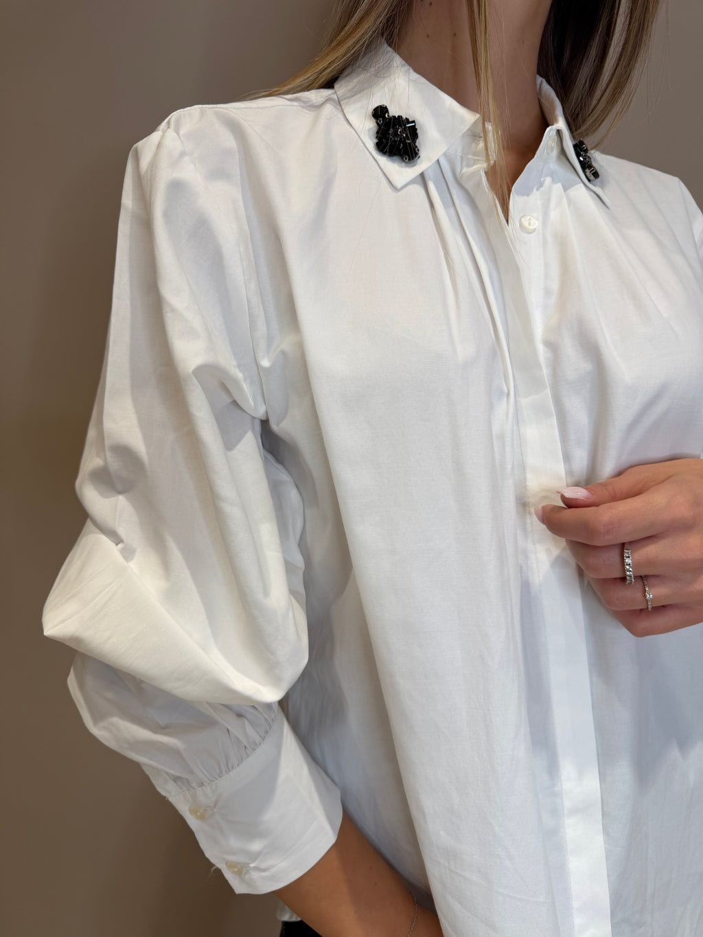 Camicia colletto strass