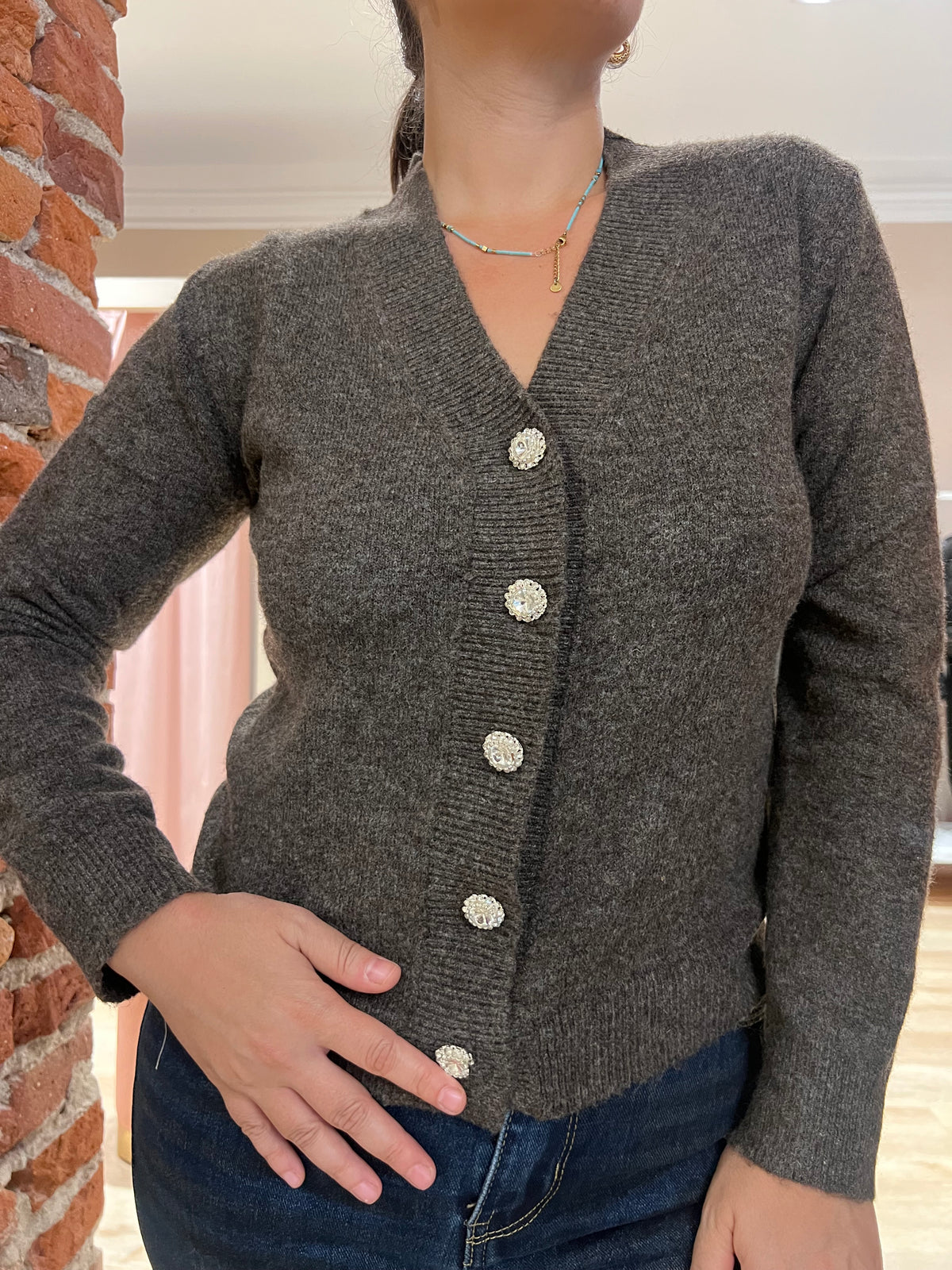 Cardigan corto gioiello