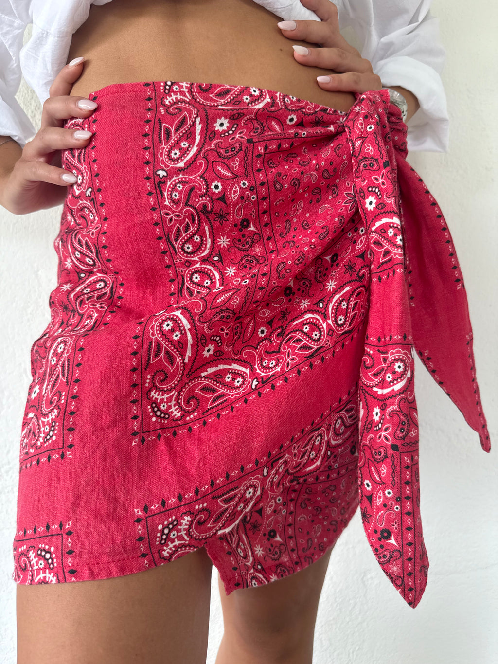 Minigonna pareo stampa bandana