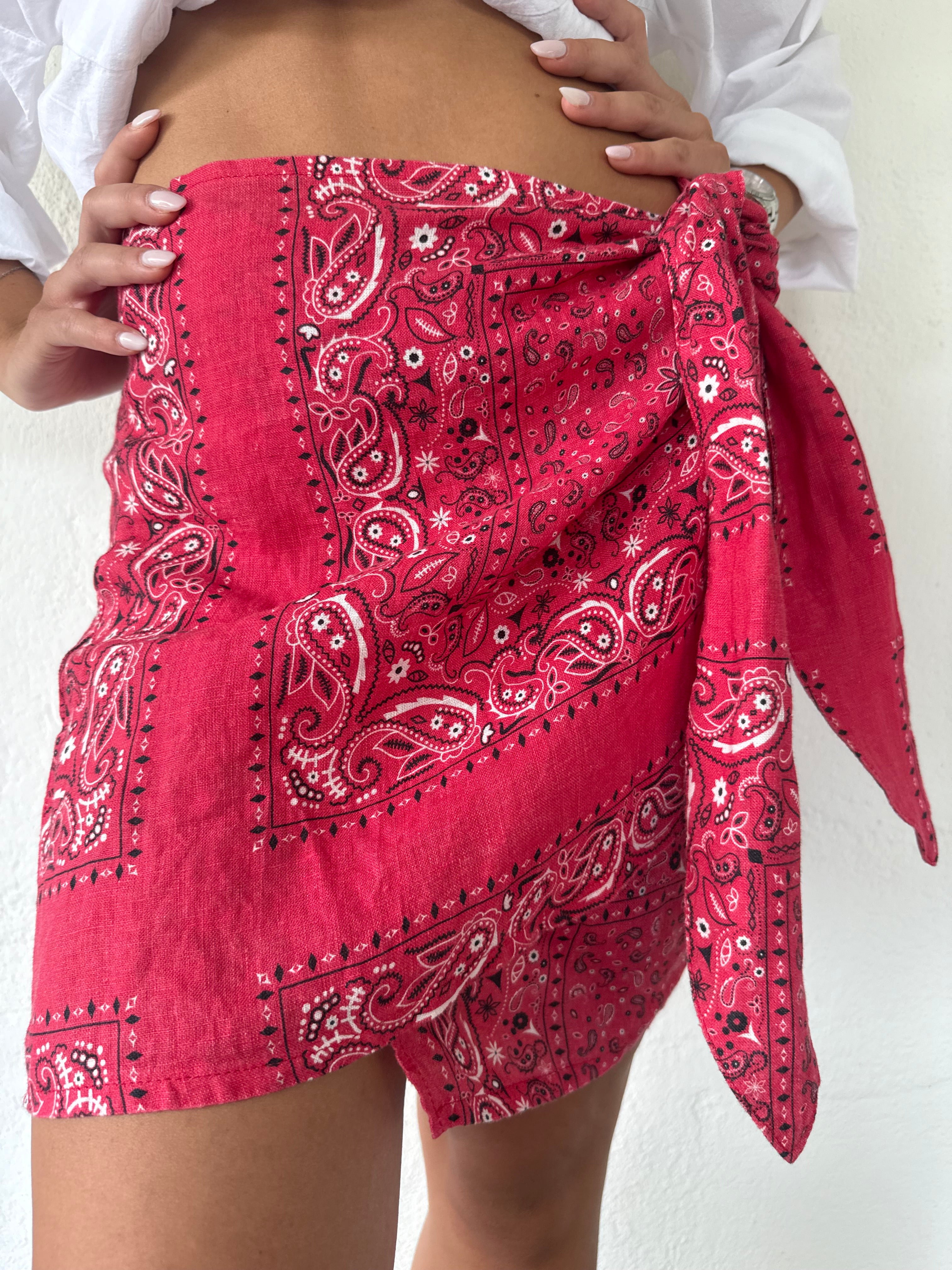 Minigonna pareo stampa bandana