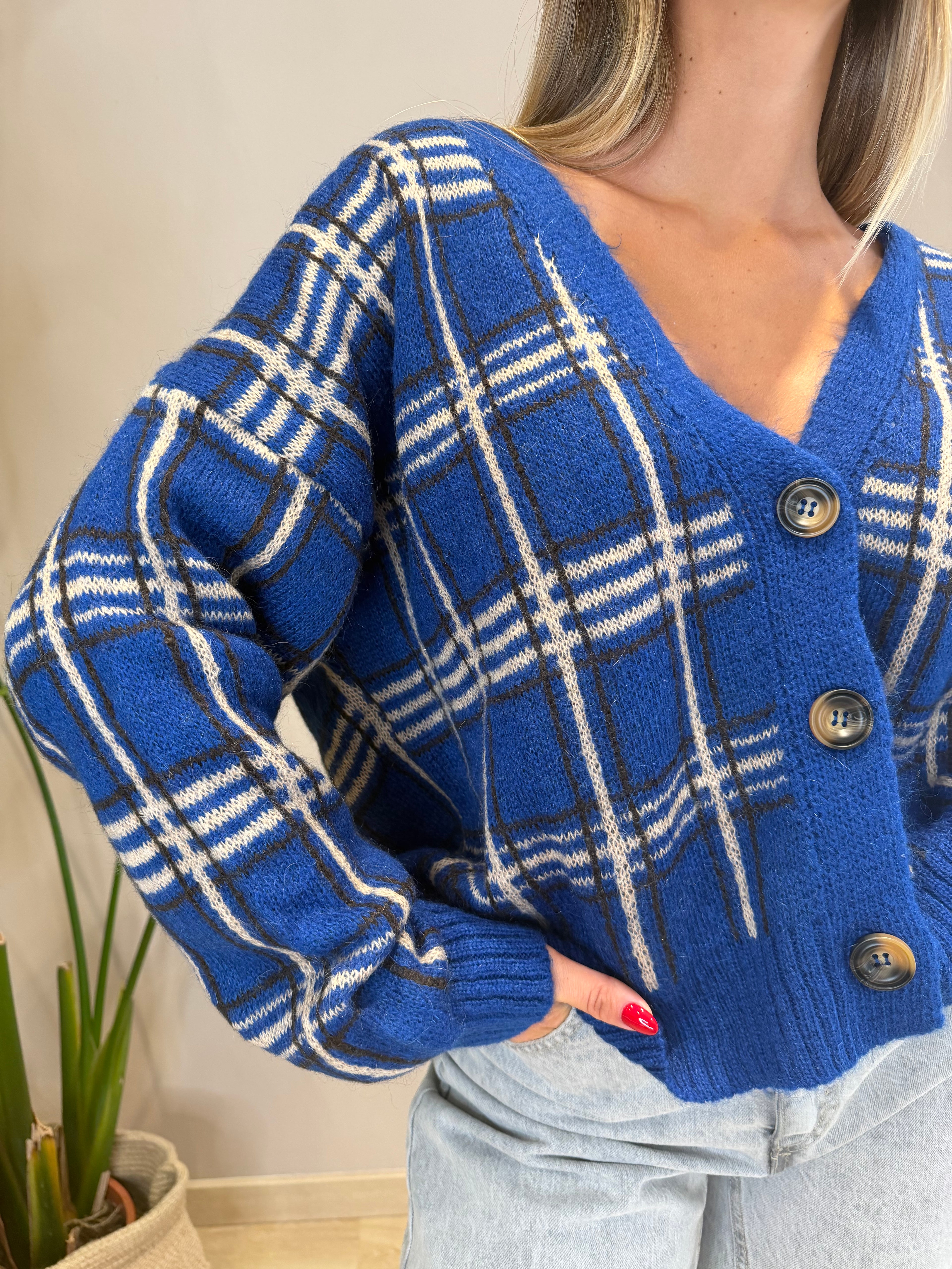 Giacca/Cardigan fantasia tartan