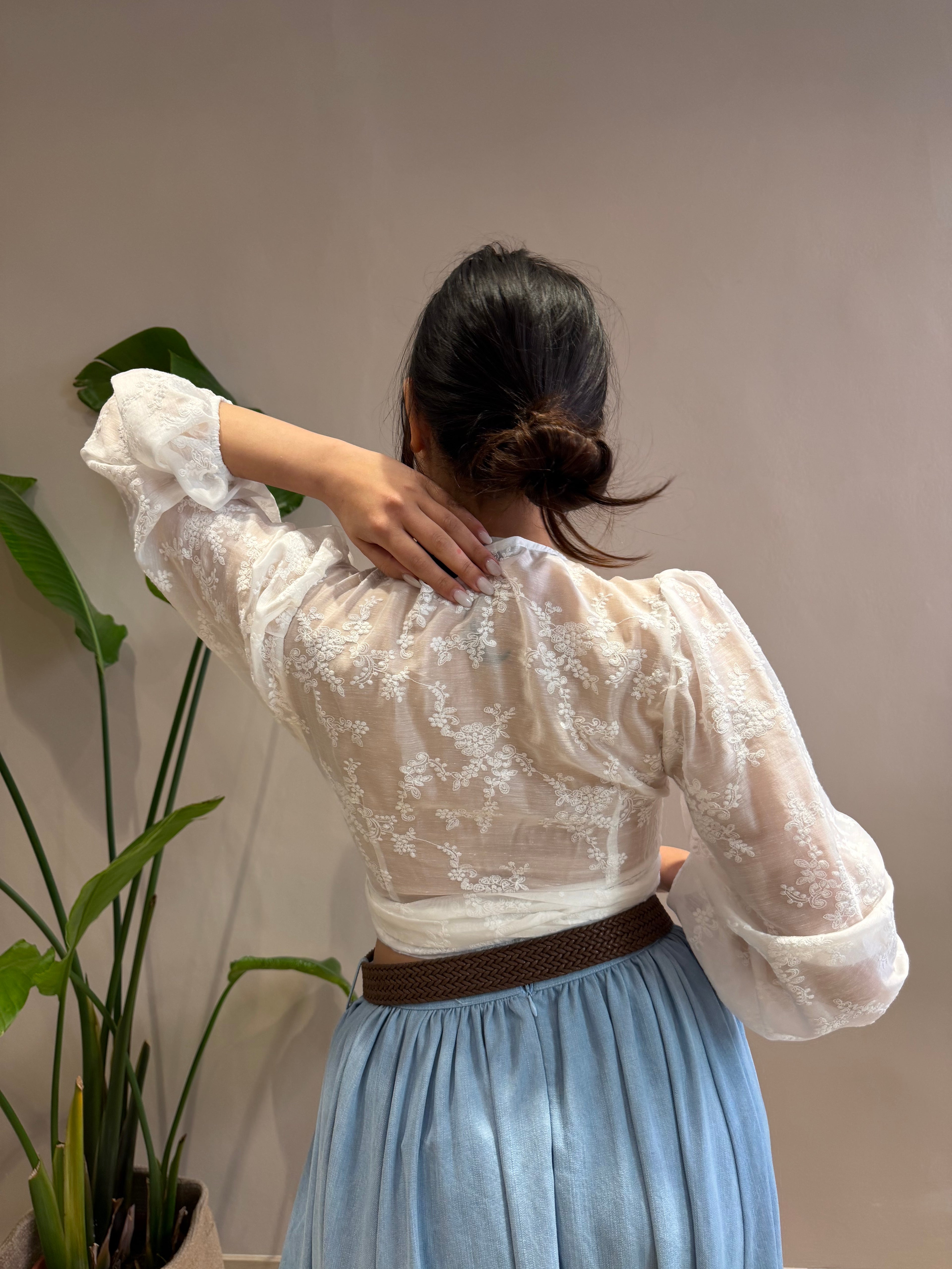 Camicia crop incrocio