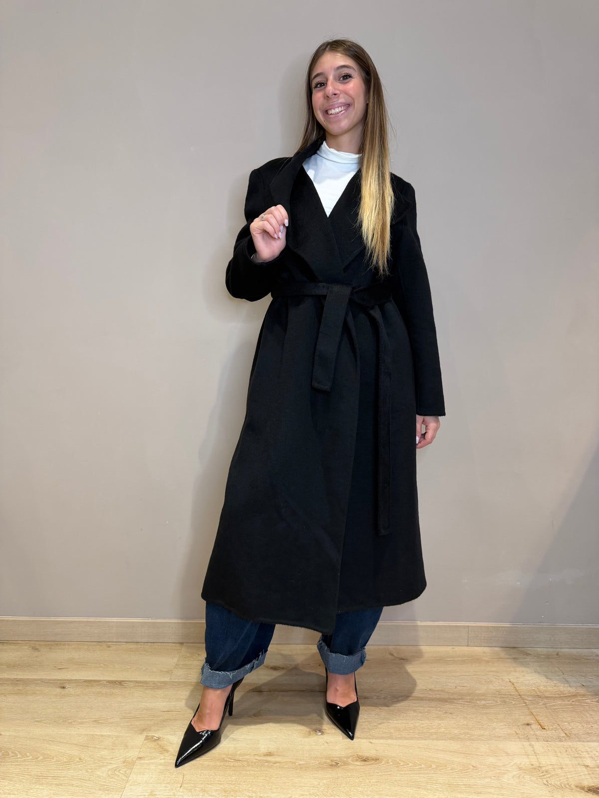 Cappotto slim cintura