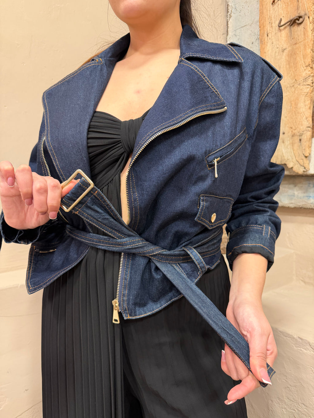 Giubbotto jeans scuro