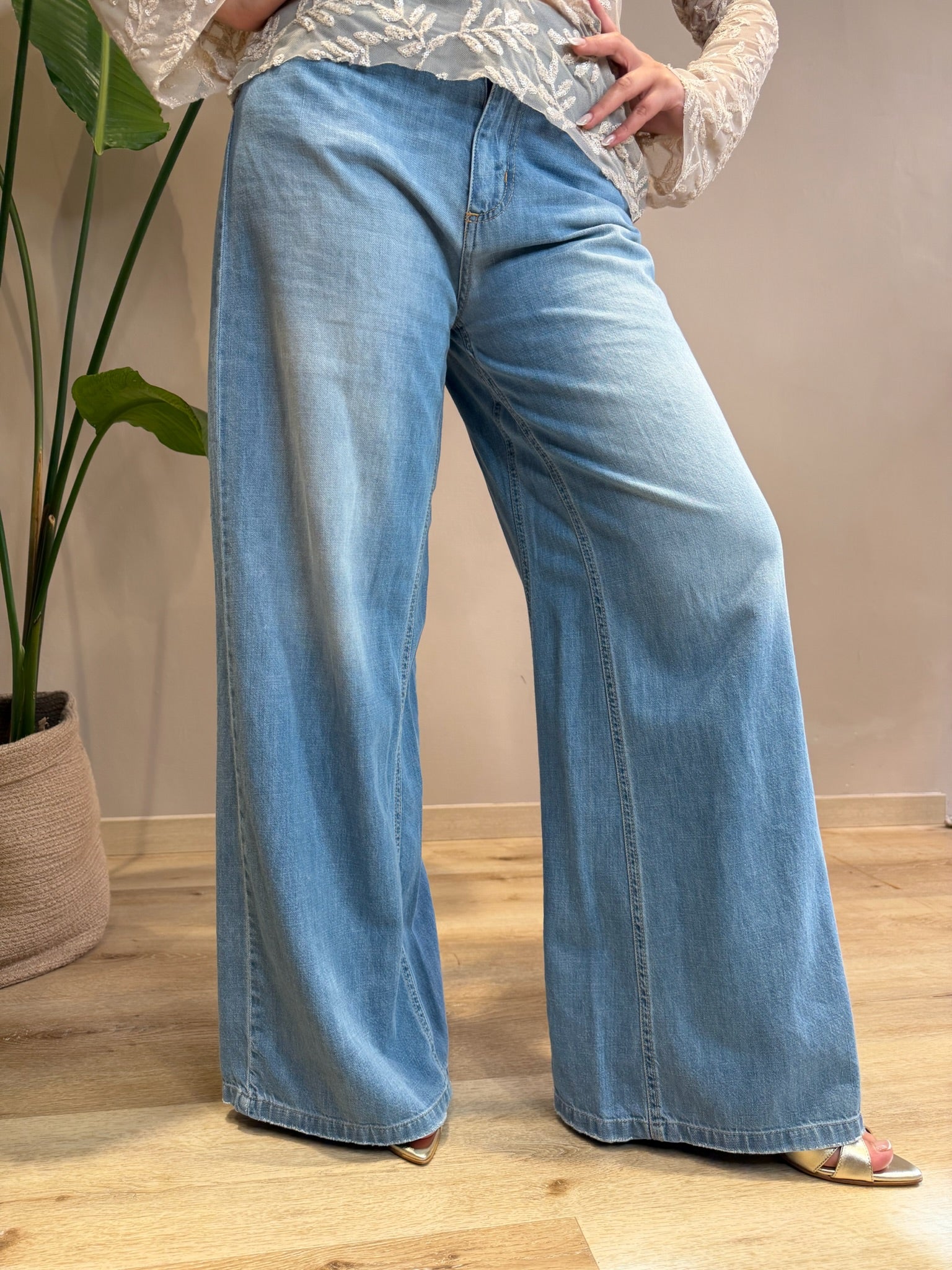 Jeans Denim Wide Leg Donna – Modello Ketty in Cotone