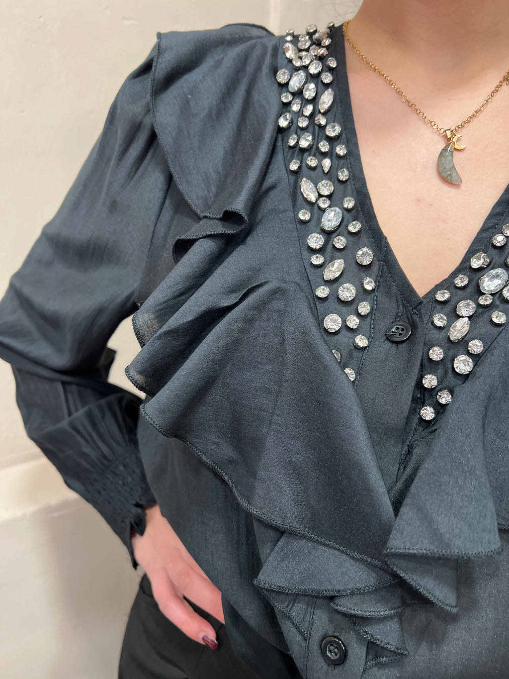 Camicia mussola cristalli