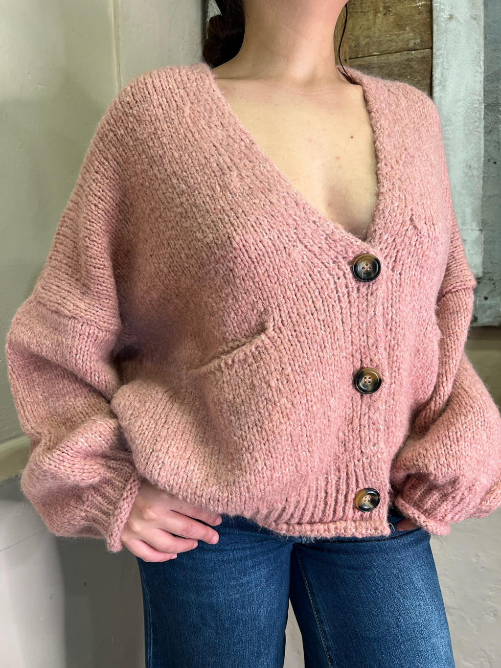 Cardigan over 3 bottoni