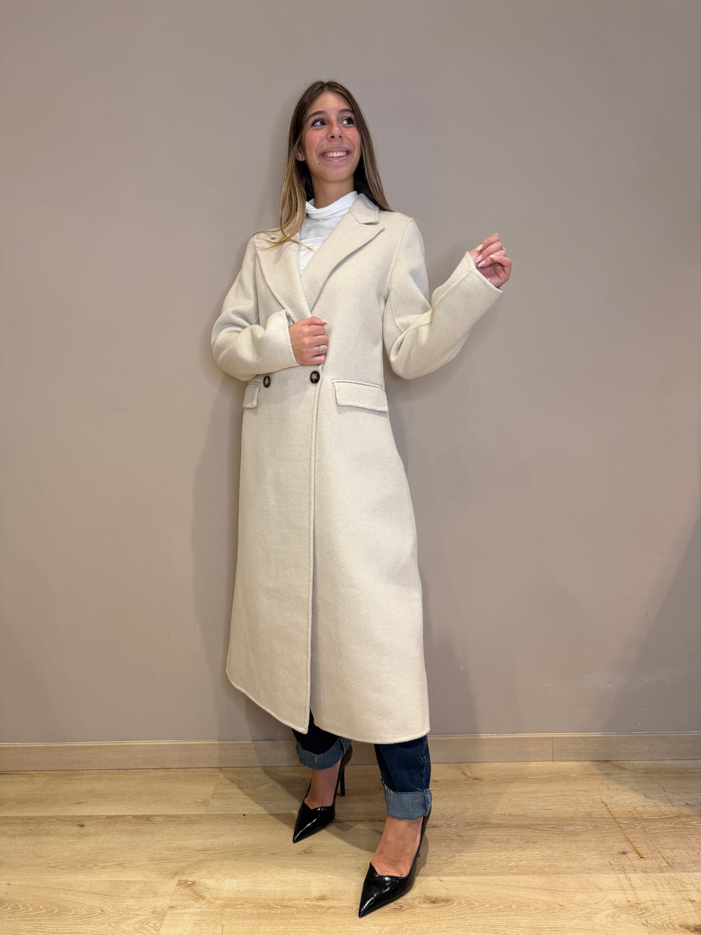 Cappotto slim tasca a patta