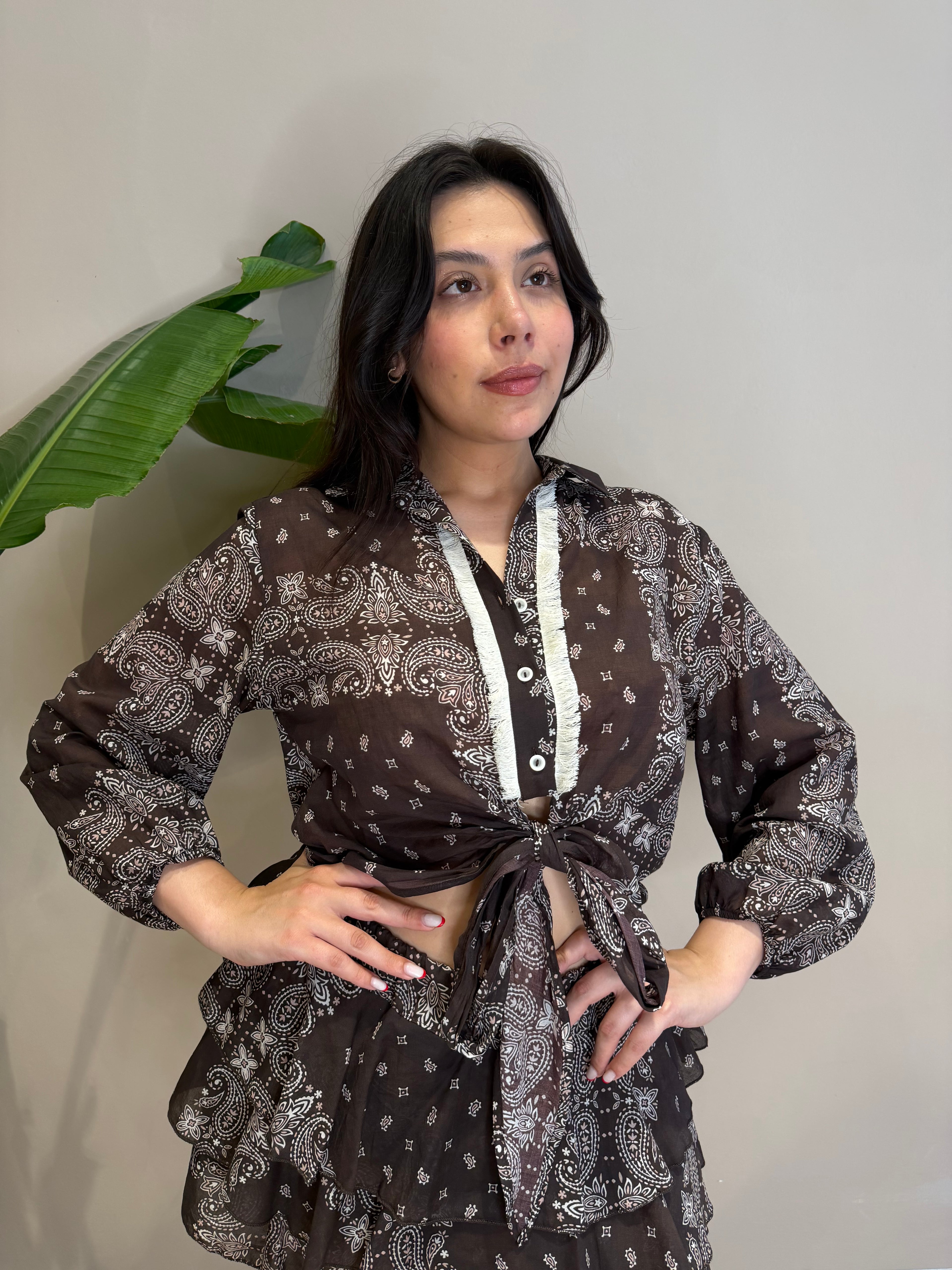 Camicia stampa cashmere
