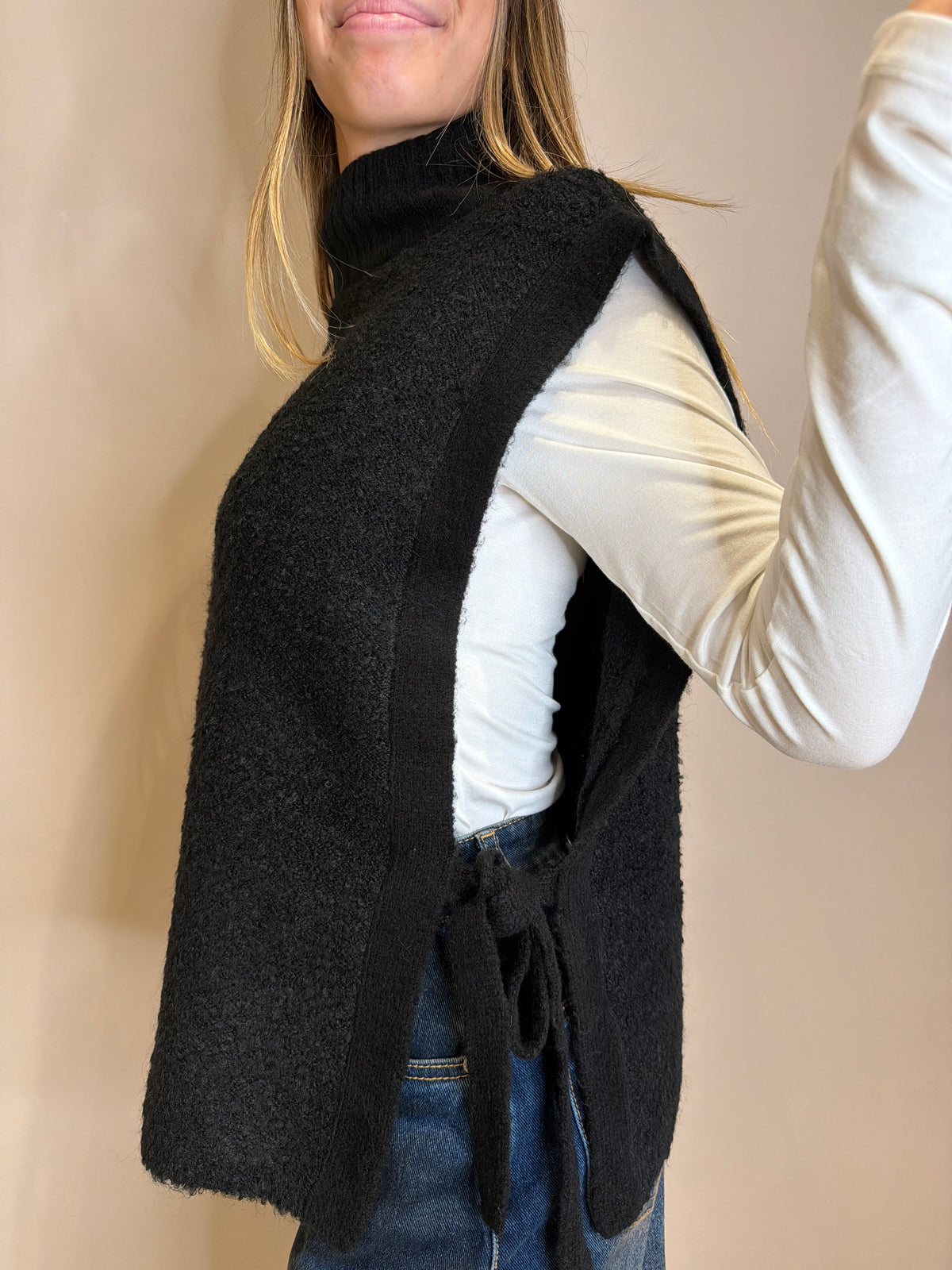Maglia gilet colletto alto
