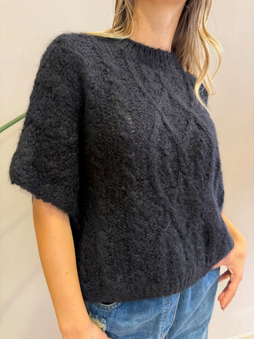 Maglione manica tre quarti