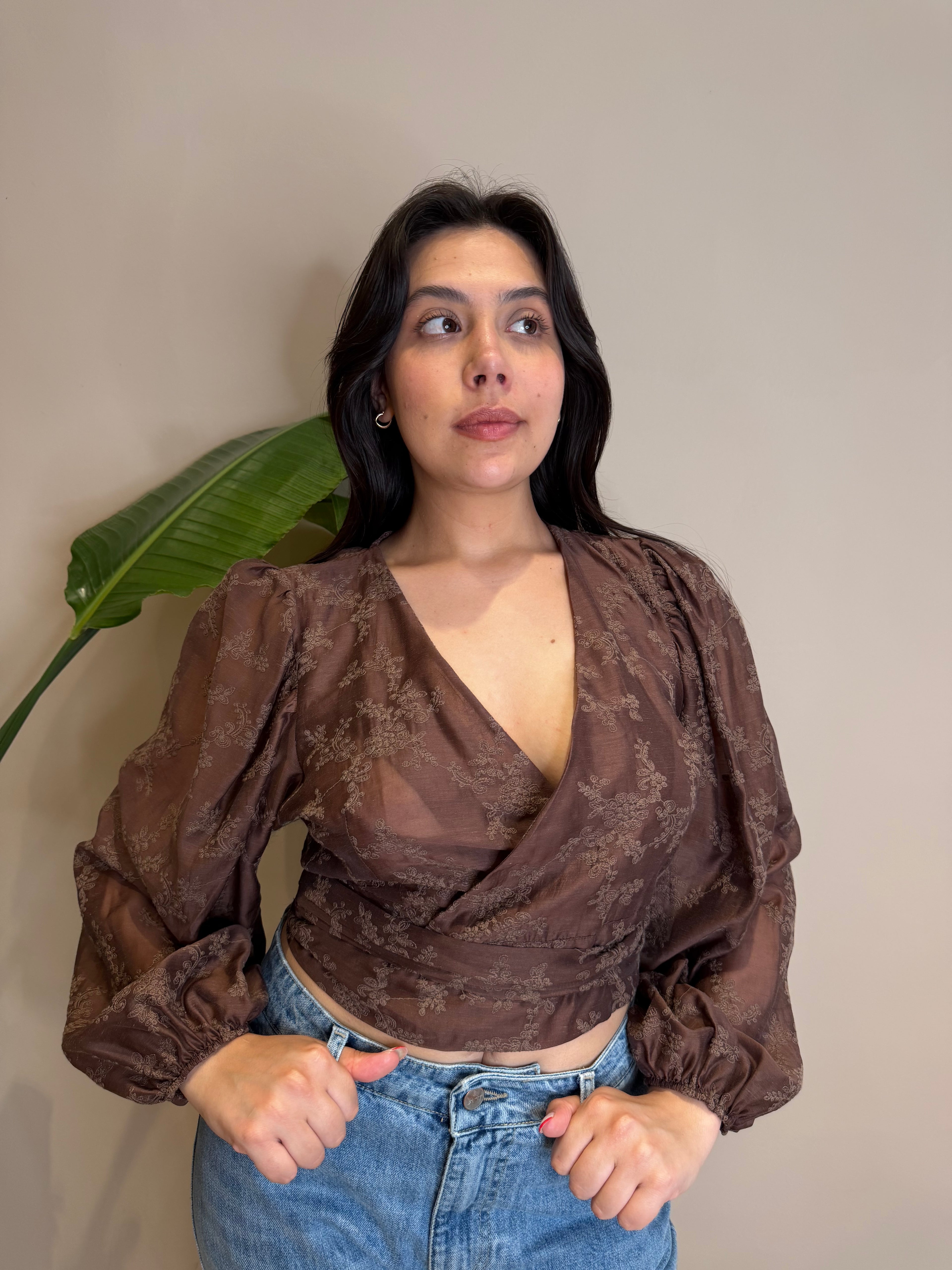 Camicia crop incrocio