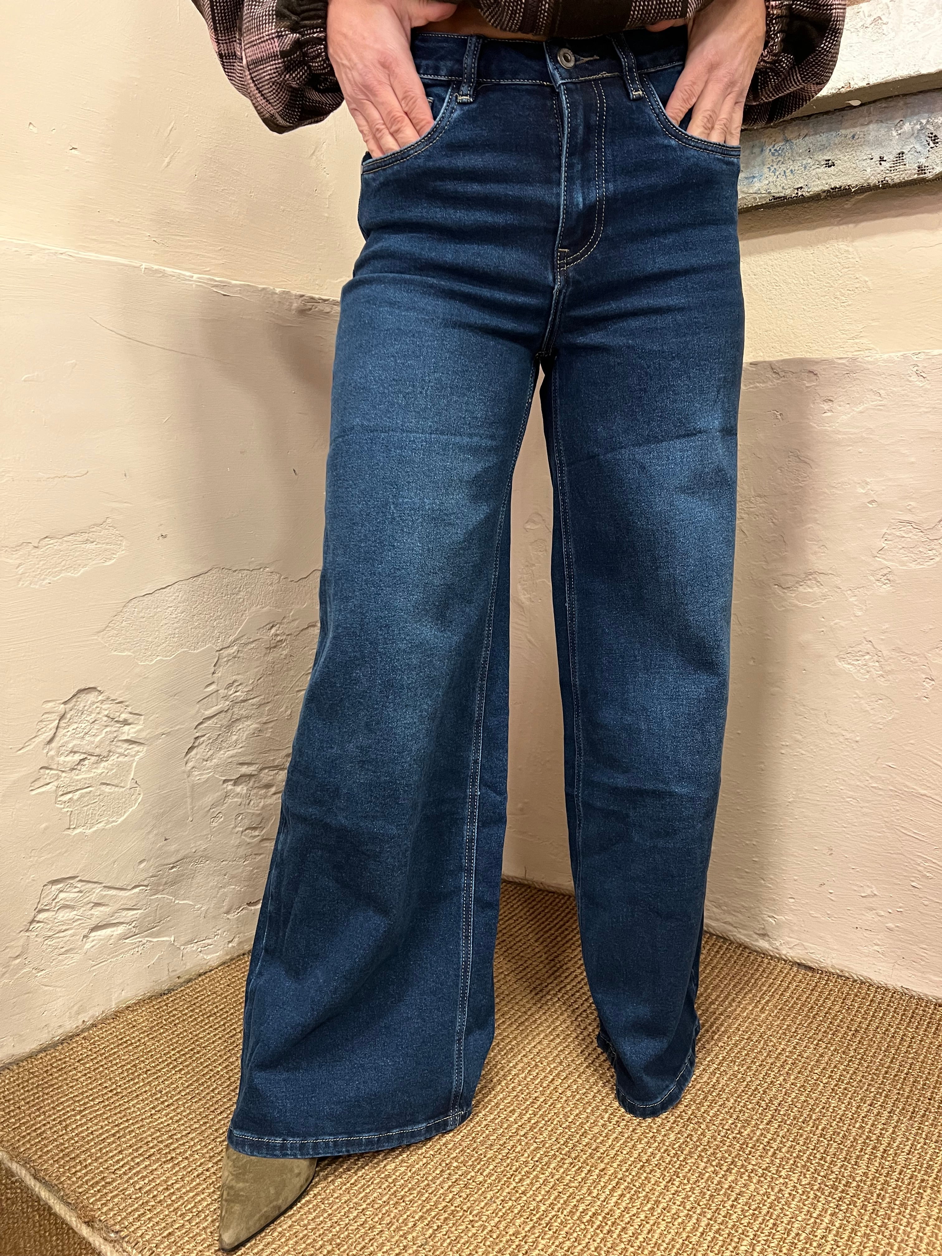 JEANS A PALAZZO  IN COTONE