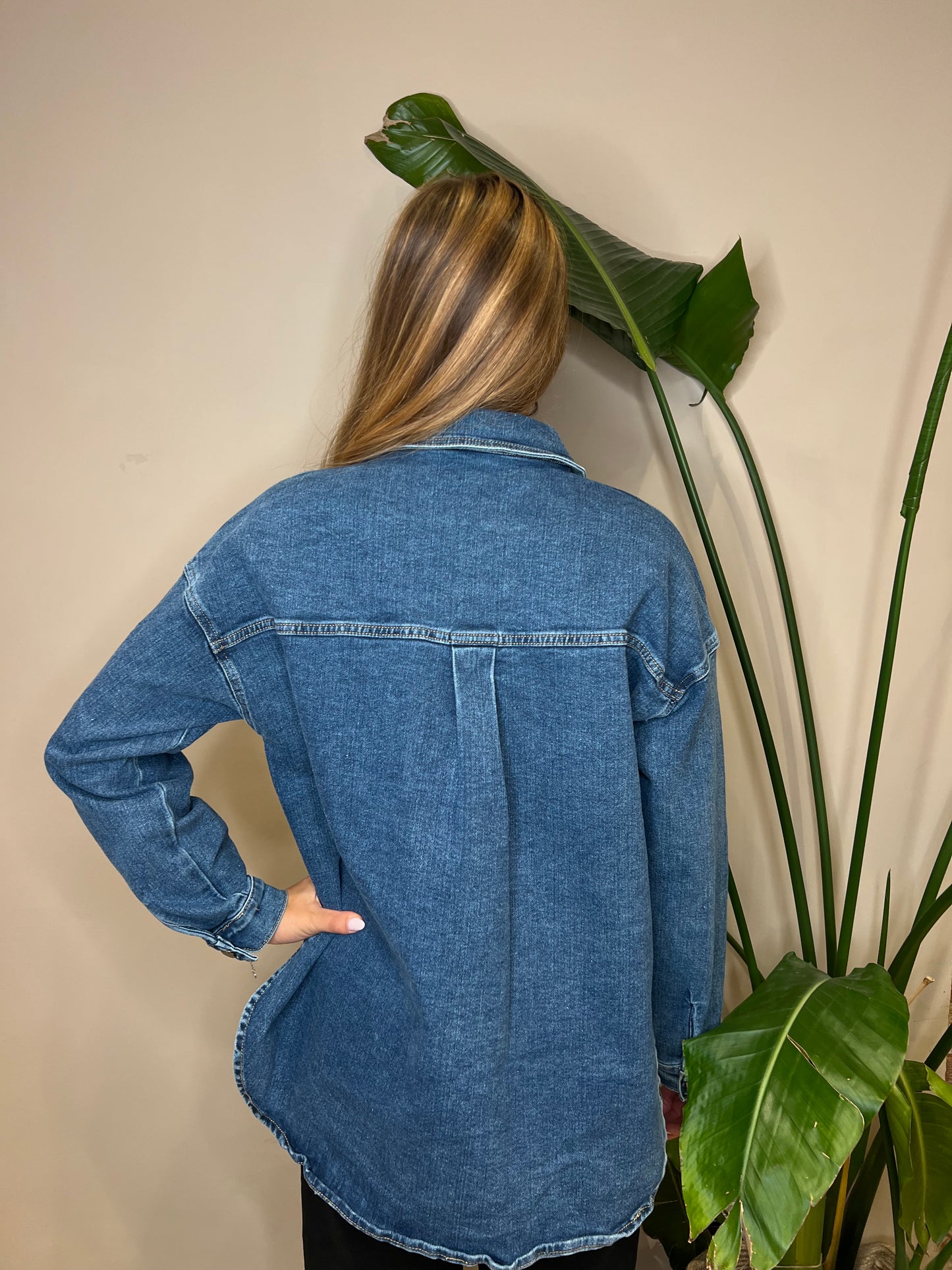 Camicia jeans swarovsky