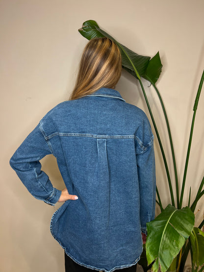 Camicia jeans swarovsky