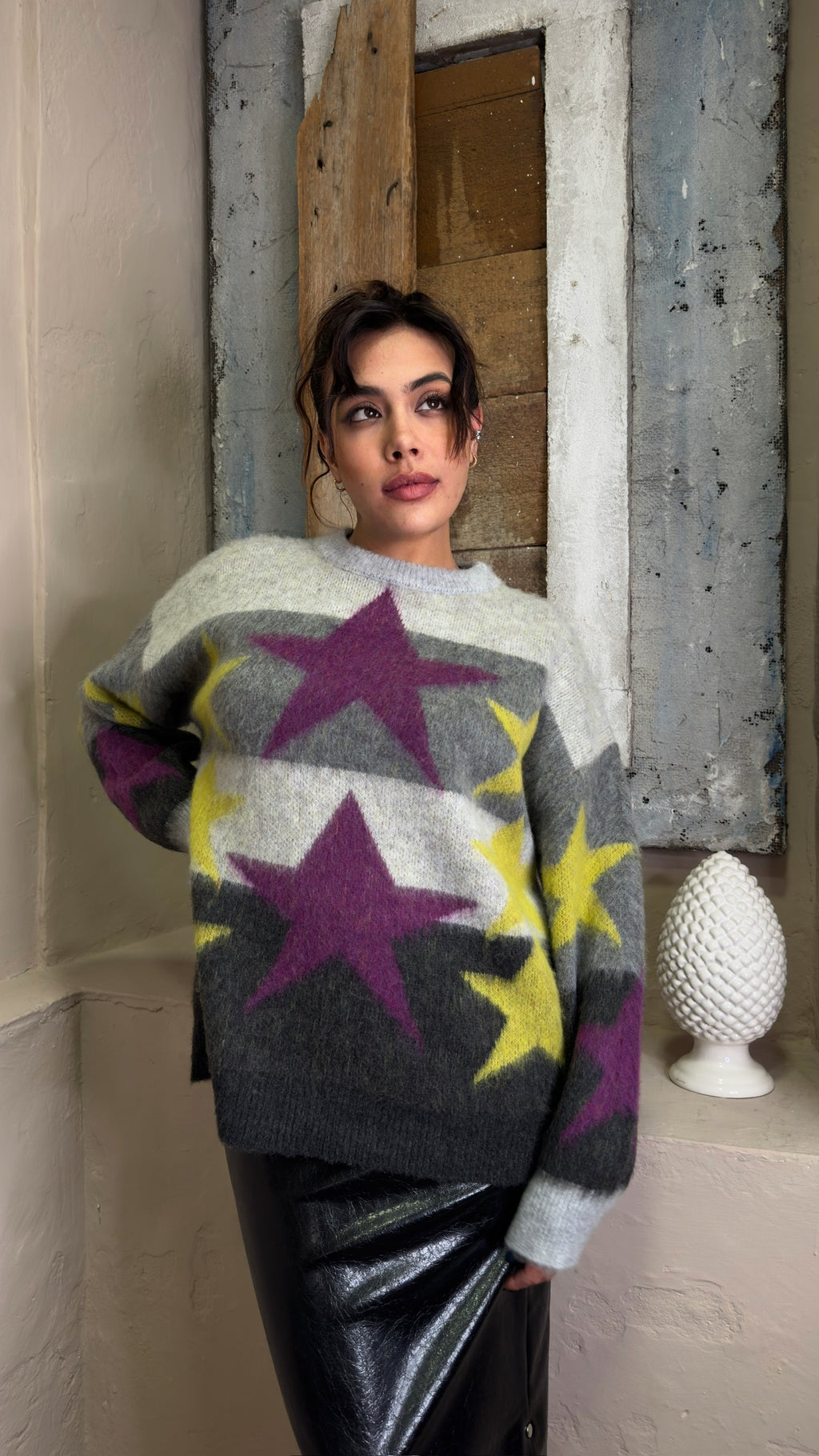 Maglia girocollo stelle