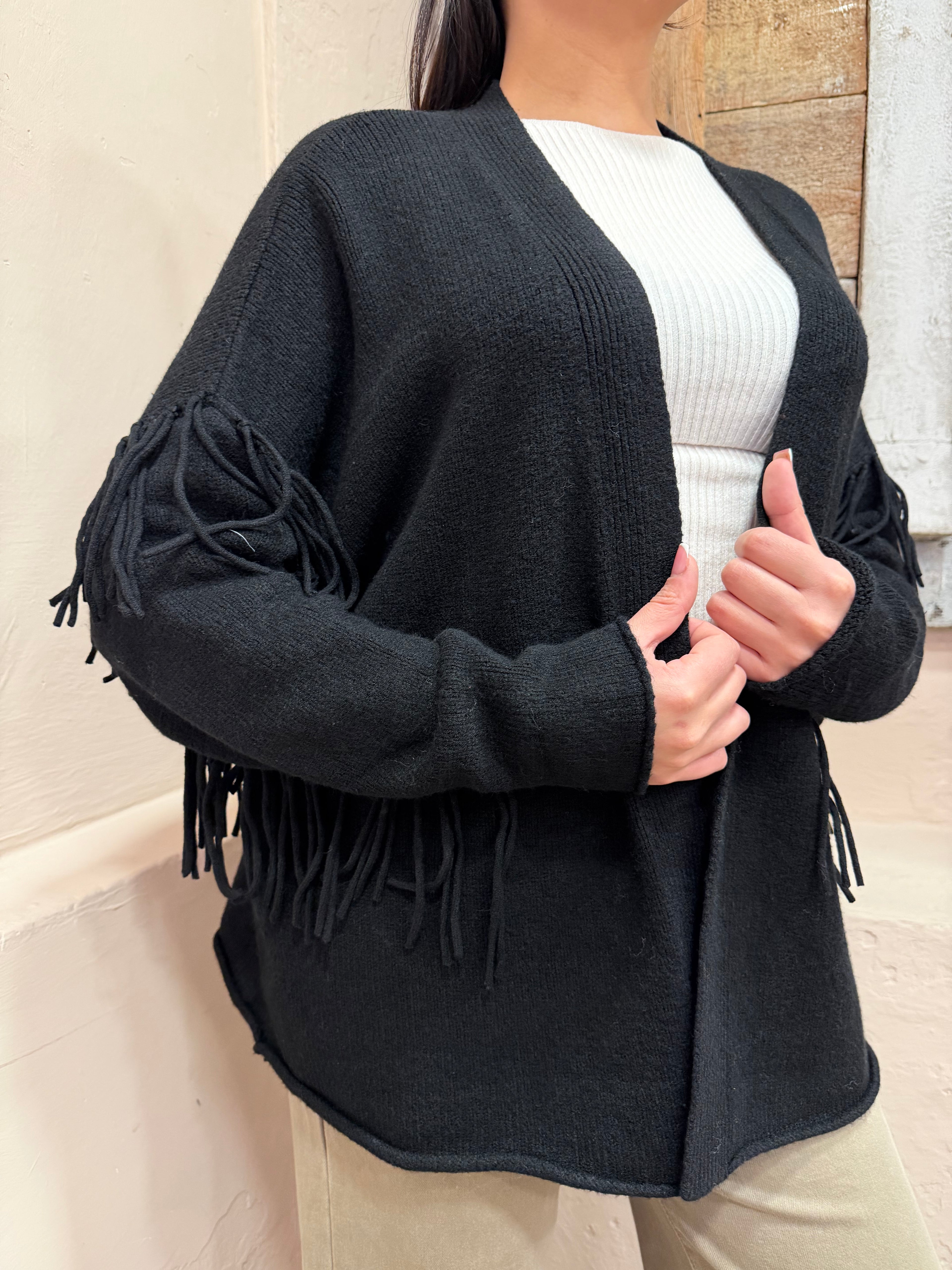 Cardigan frangia