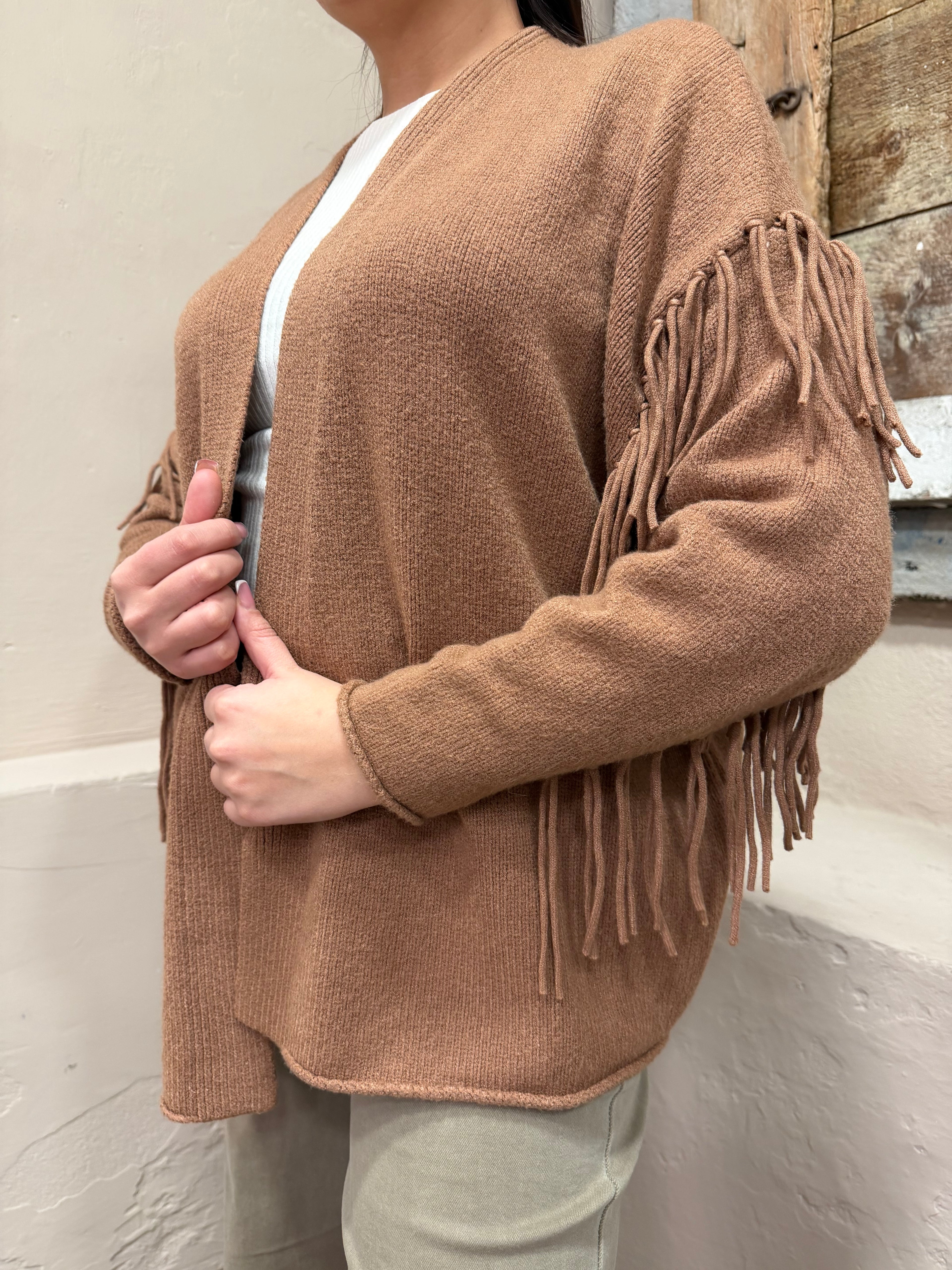Cardigan frangia