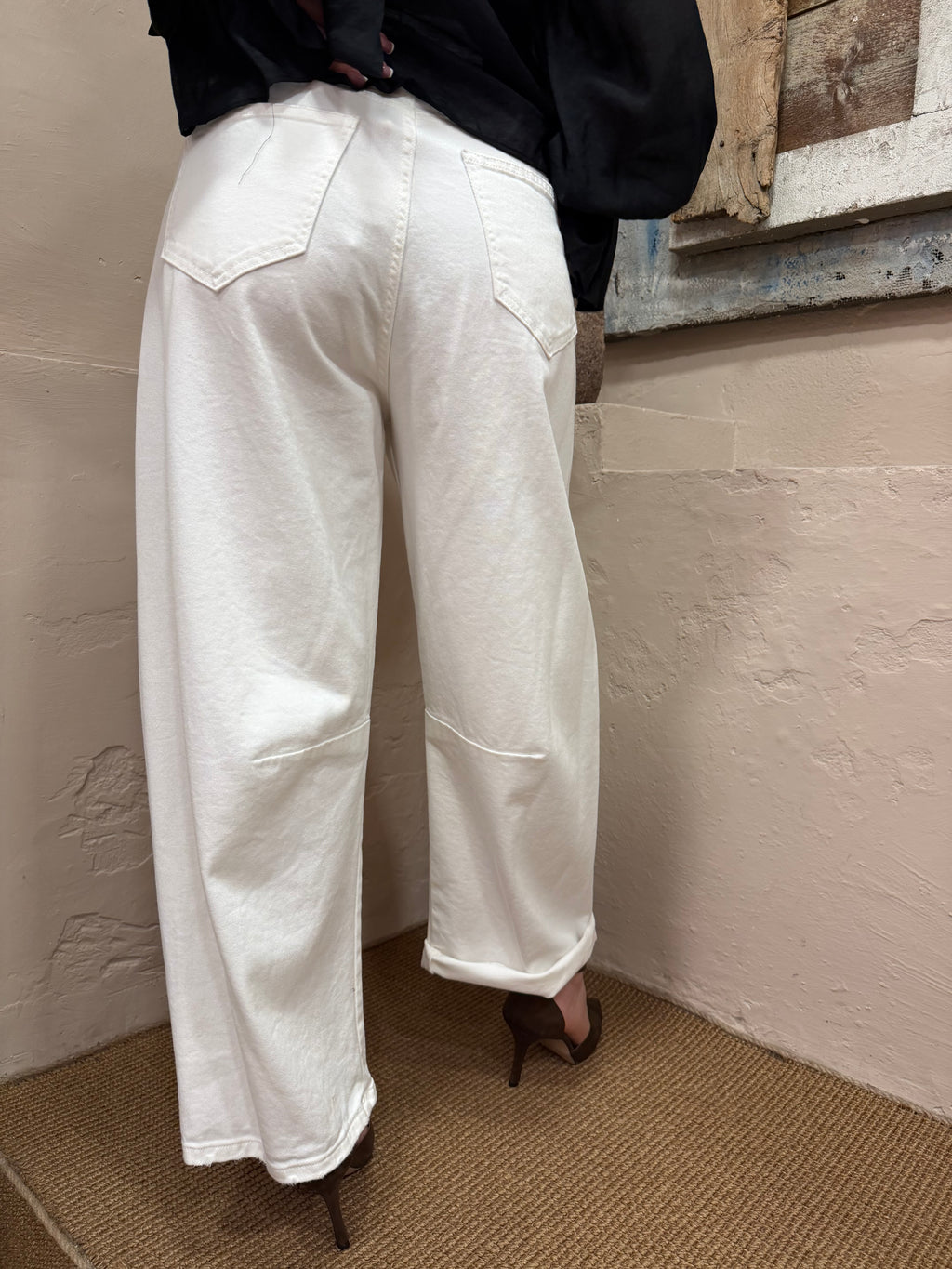 Pantalone denim bianco