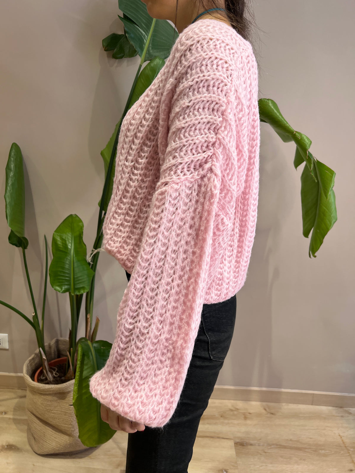 Maglia lana manica a sbuffo