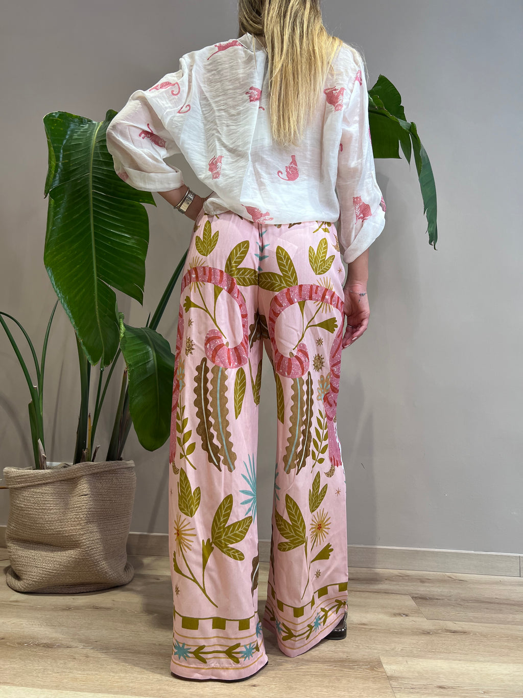 Pantalone lungo fantasia tigre