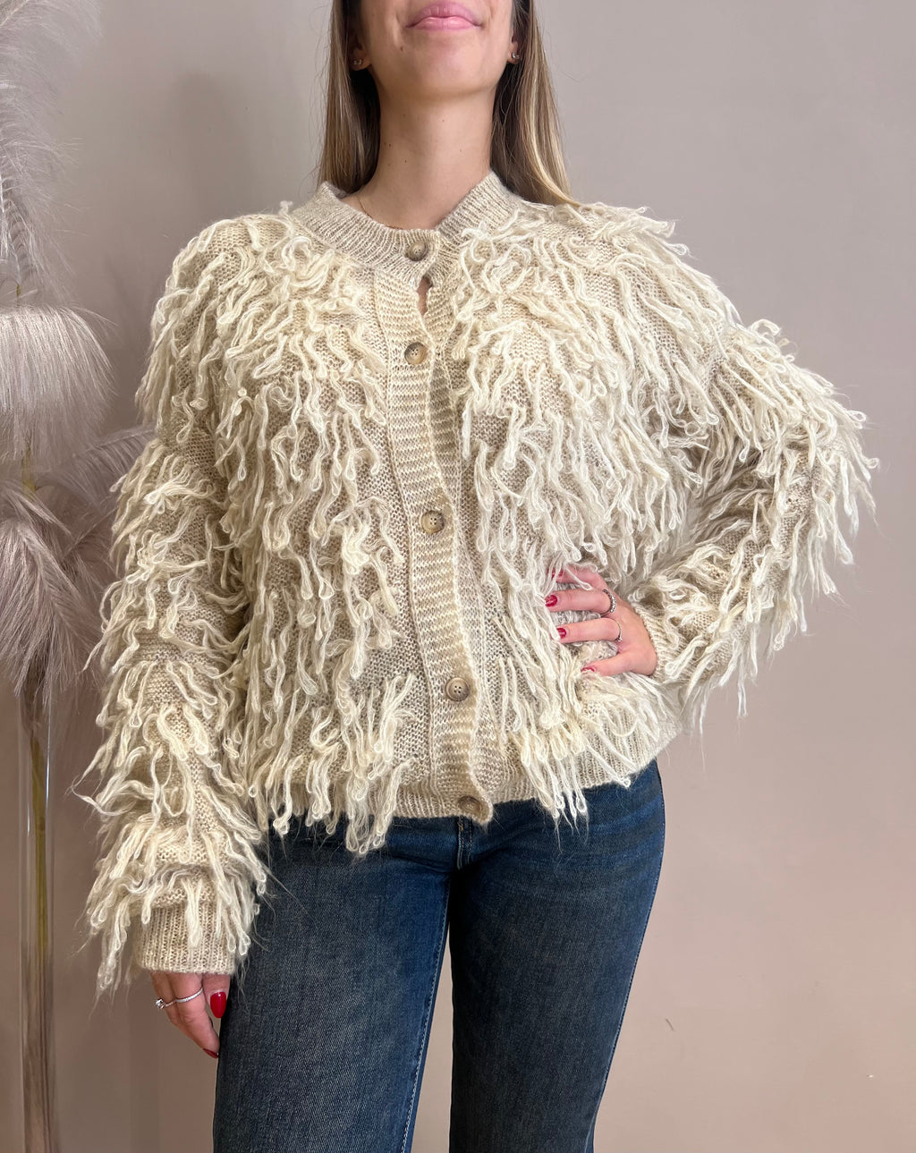 Cardigan sfrangiato