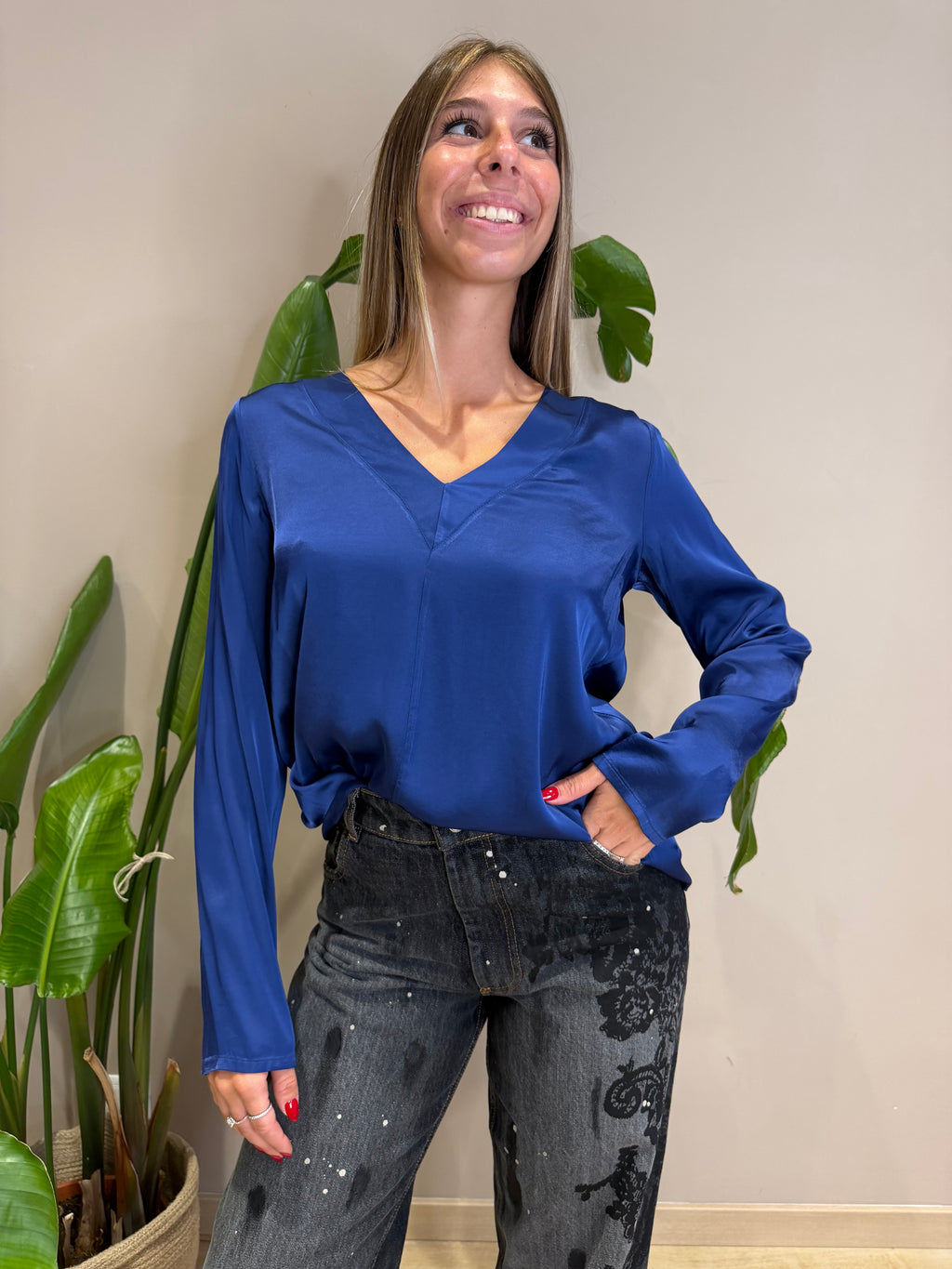 Blusa in rasatello 100% viscosa