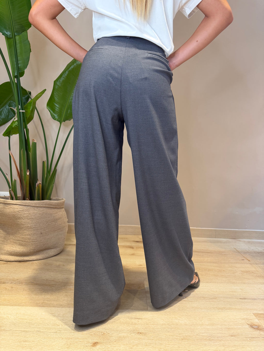 Pantalone palazzo viscosa e lana