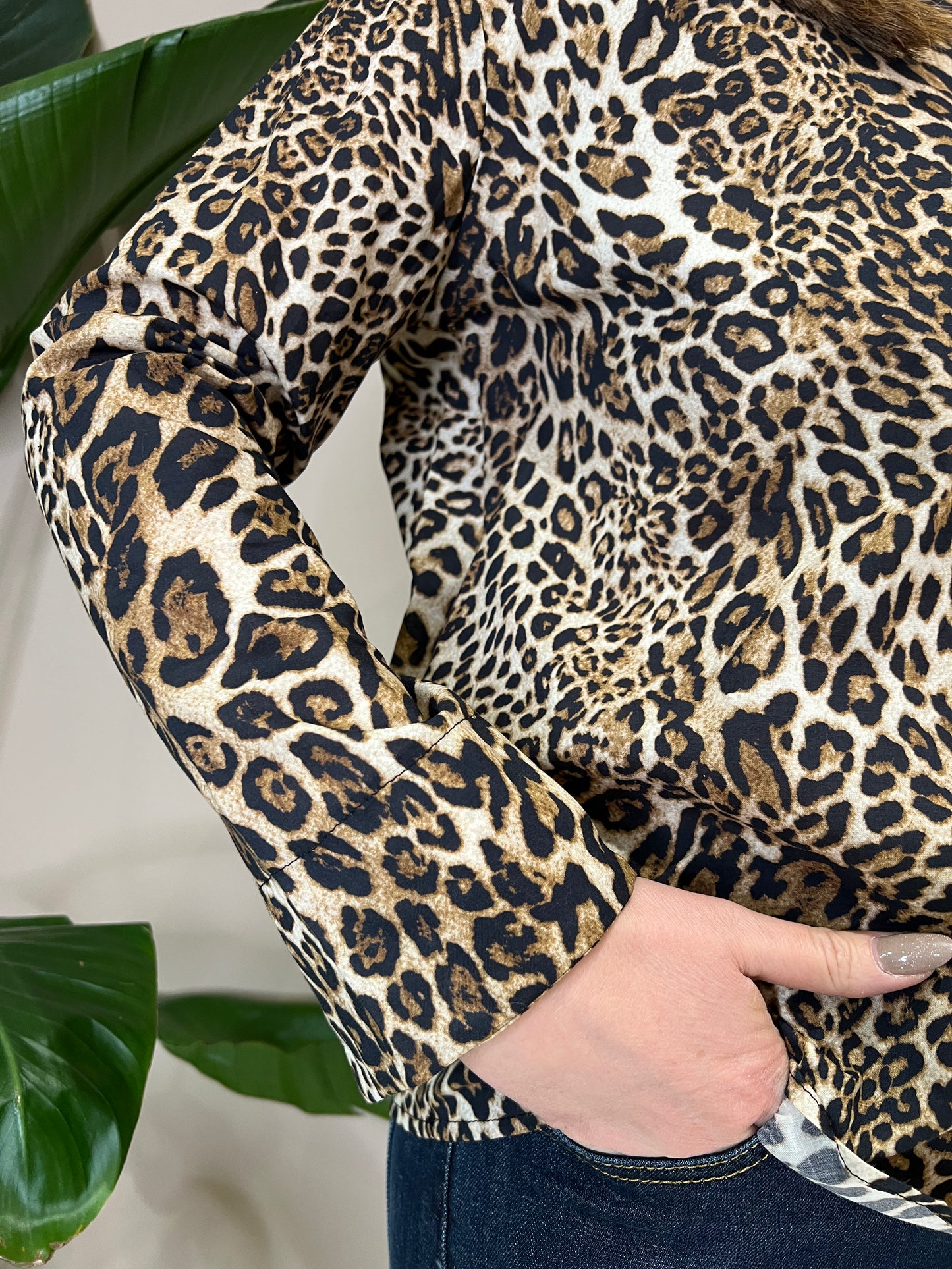 Blusa cotone animalier